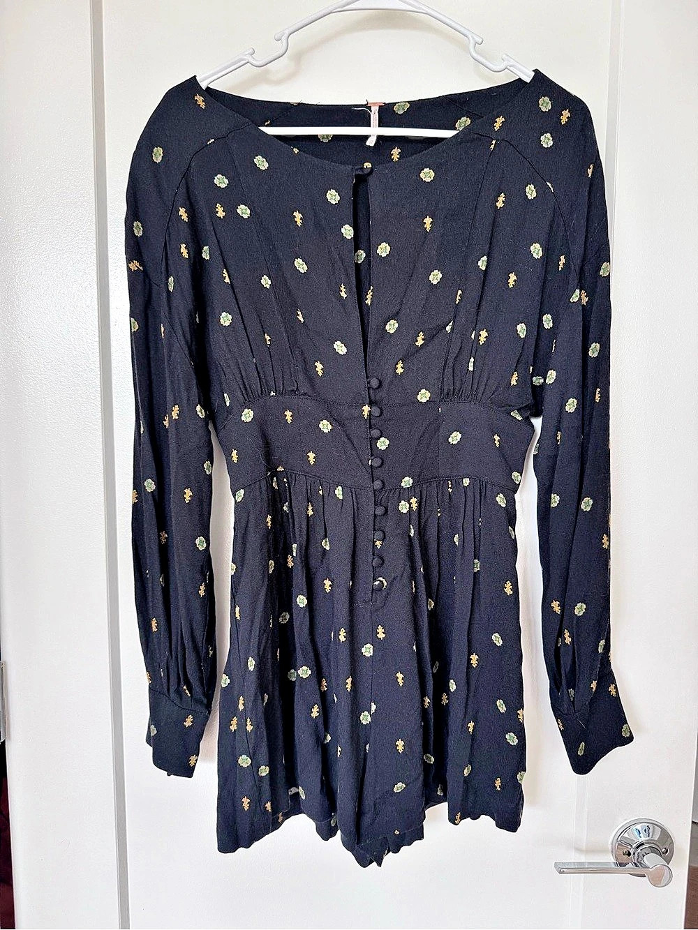 Free People Patterened Long Sleeve Romper Size XS